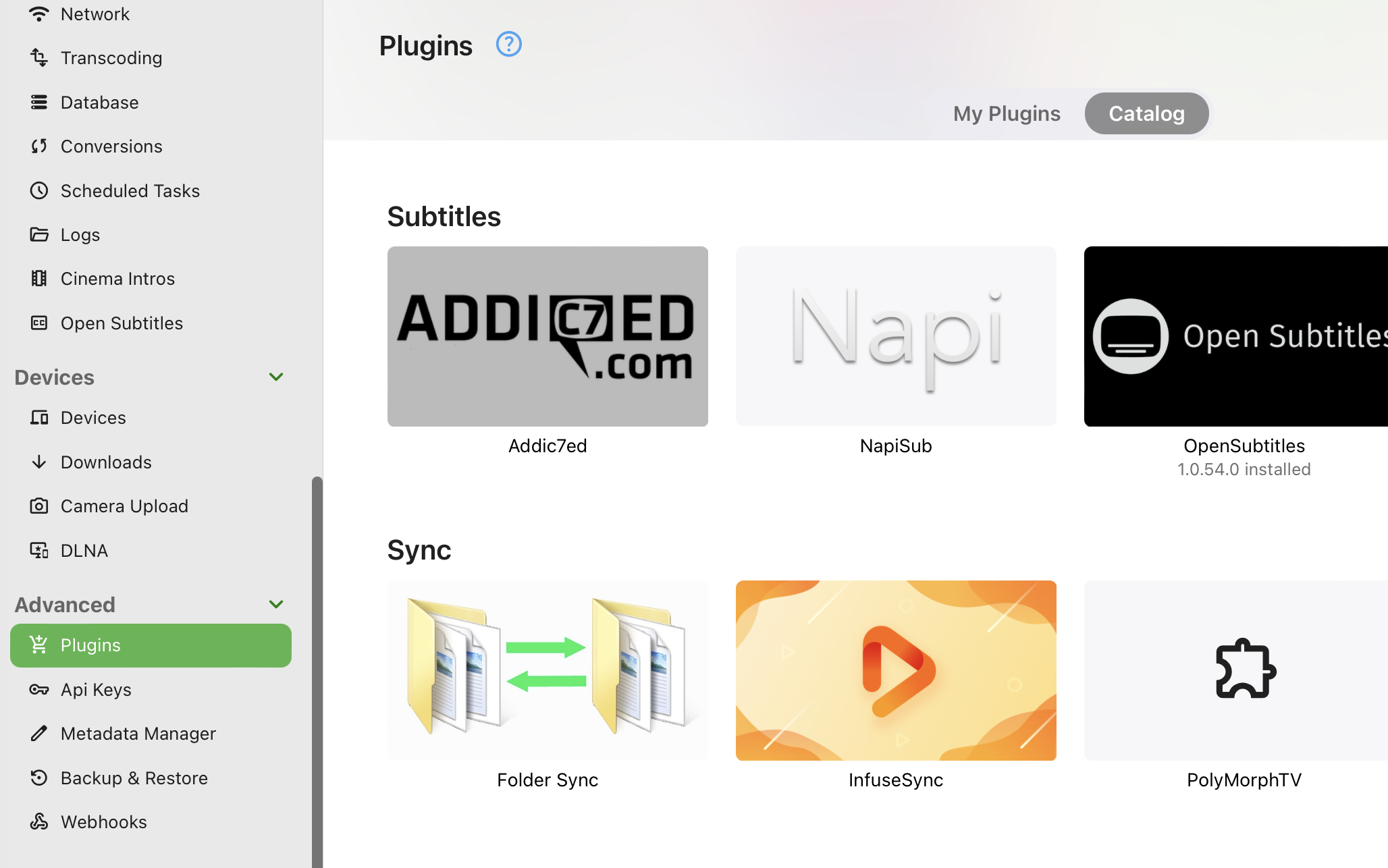 Plugin catalog